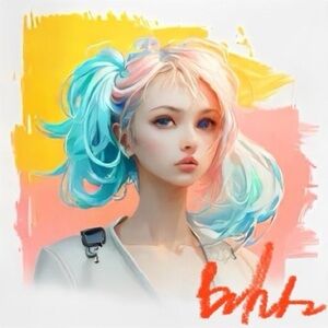 HANDCRAFTED Digital art of a anime figure by me a print and laminated NWT